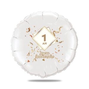 Ballon âge anniversaire beige thème fête - Ballon aluminium 46cm