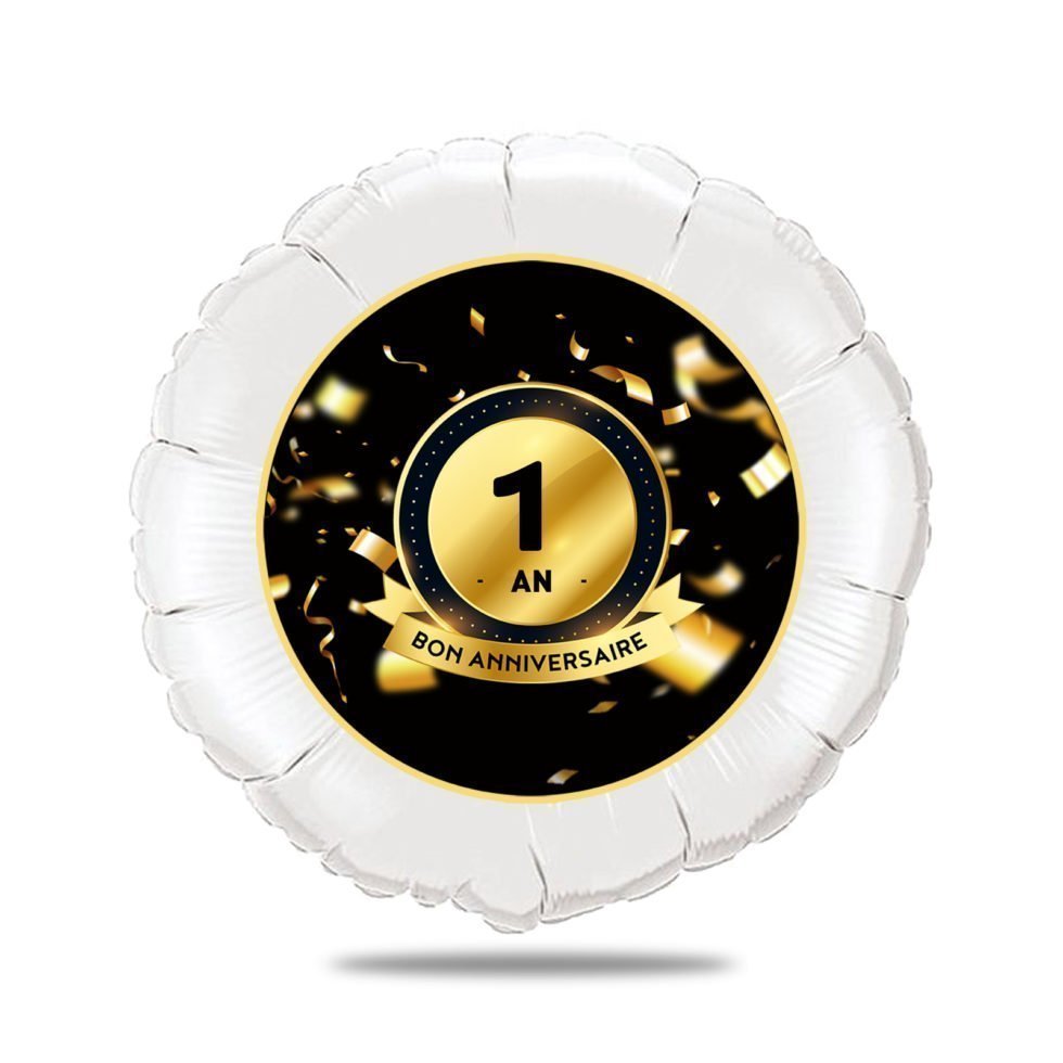 Ballon âge anniversaire noir thème fête - Ballon aluminium 46cm
