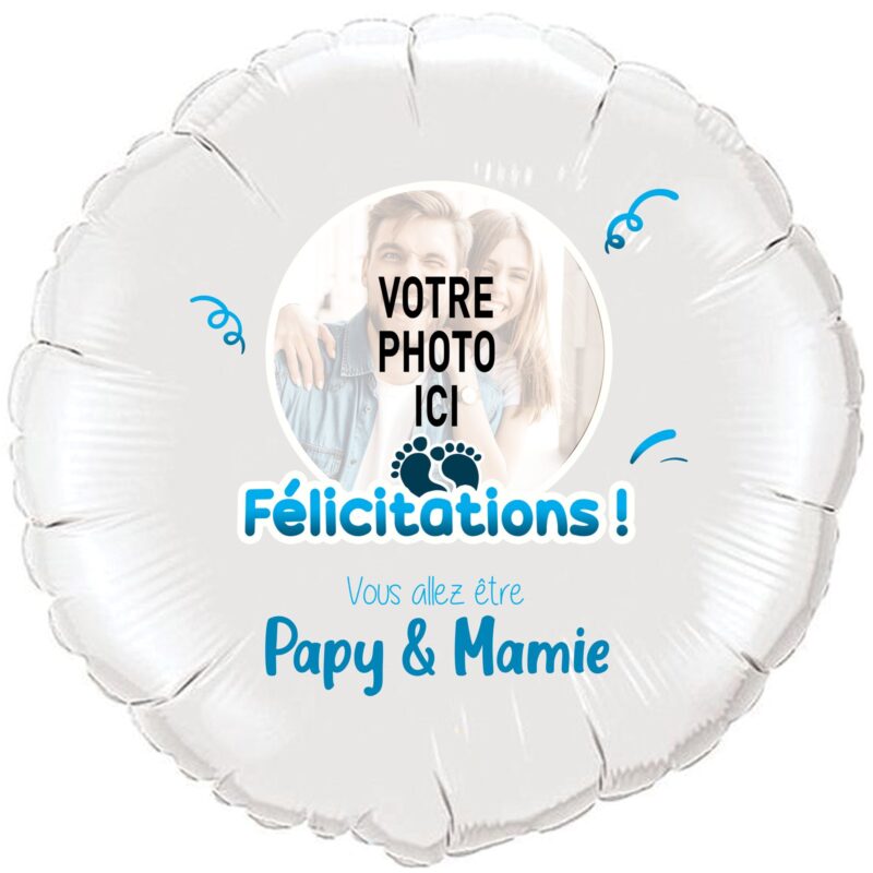 Ballon annonce grossesse - Félicitations vous allez être papy et mamie