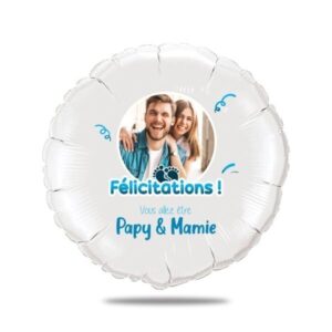 Ballon annonce grossesse - Félicitations vous allez être papy & mamie