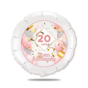 Ballon âge anniversaire rose thème fête - Ballon aluminium 46cm
