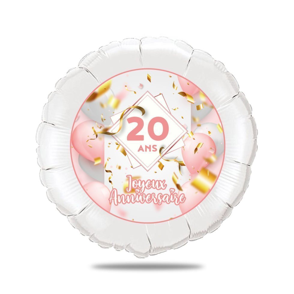 Ballon âge anniversaire rose thème fête - Ballon aluminium 46cm