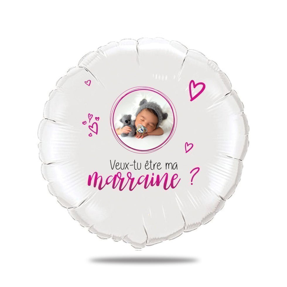 Ballon annonce grossesse - Veux tu être ma marraine ?