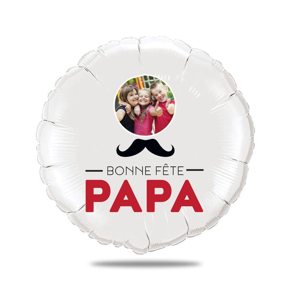 Ballon bonne fête papa avec photo - Ballon aluminium 46cm