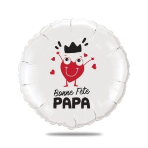 Ballon bonne fête papa thème coeur rouge rigolo - Ballon 46cm