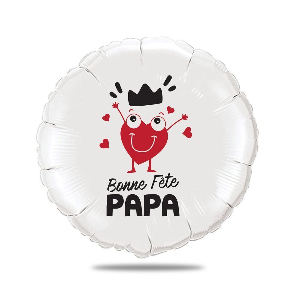 Ballon bonne fête papa thème coeur rouge rigolo - Ballon 46cm