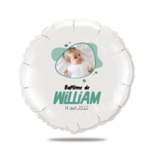 Ballon baptême vert thème splash - Ballon aluminium 46cm