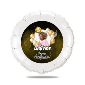 Ballon anniversaire noir et or thème fête ballons - Ballon aluminium 46cm