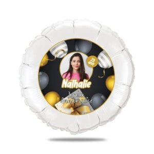 Ballon anniversaire noir et or thème fête ballons - Ballon aluminium 46cm