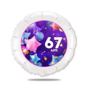 Ballon âge anniversaire violet thème ballon - Ballon aluminium 46cm