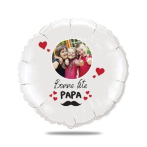 Ballon bonne fête papa avec photo - Ballon aluminium 46cm
