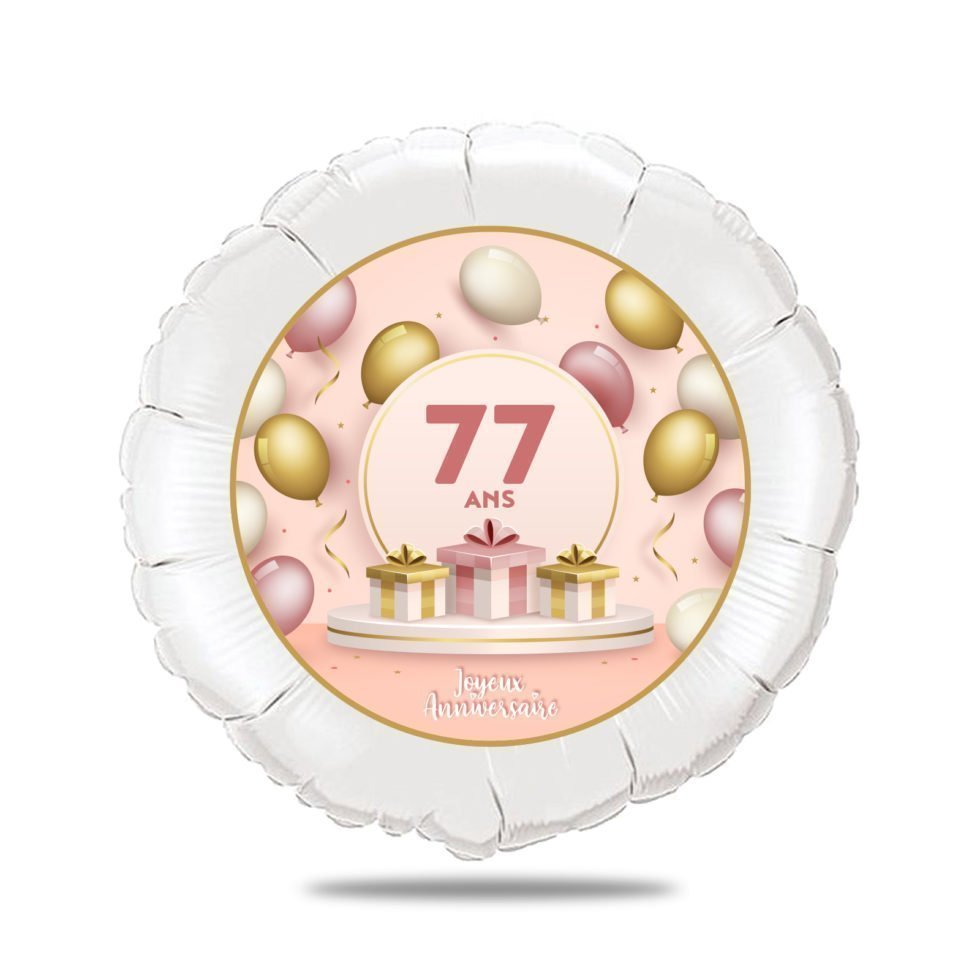 Ballon âge anniversaire beige thème ballon - Ballon aluminium 46cm