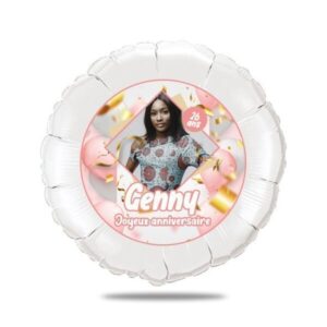 Ballon anniversaire rose et or thème fête et cotillons - Ballon aluminium 46cm