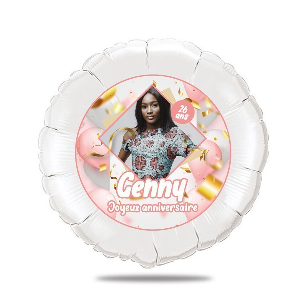 Ballon anniversaire rose et or thème fête et cotillons - Ballon aluminium 46cm