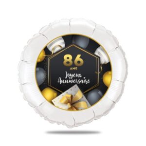 Ballon âge anniversaire noir thème fête - Ballon aluminium 46cm