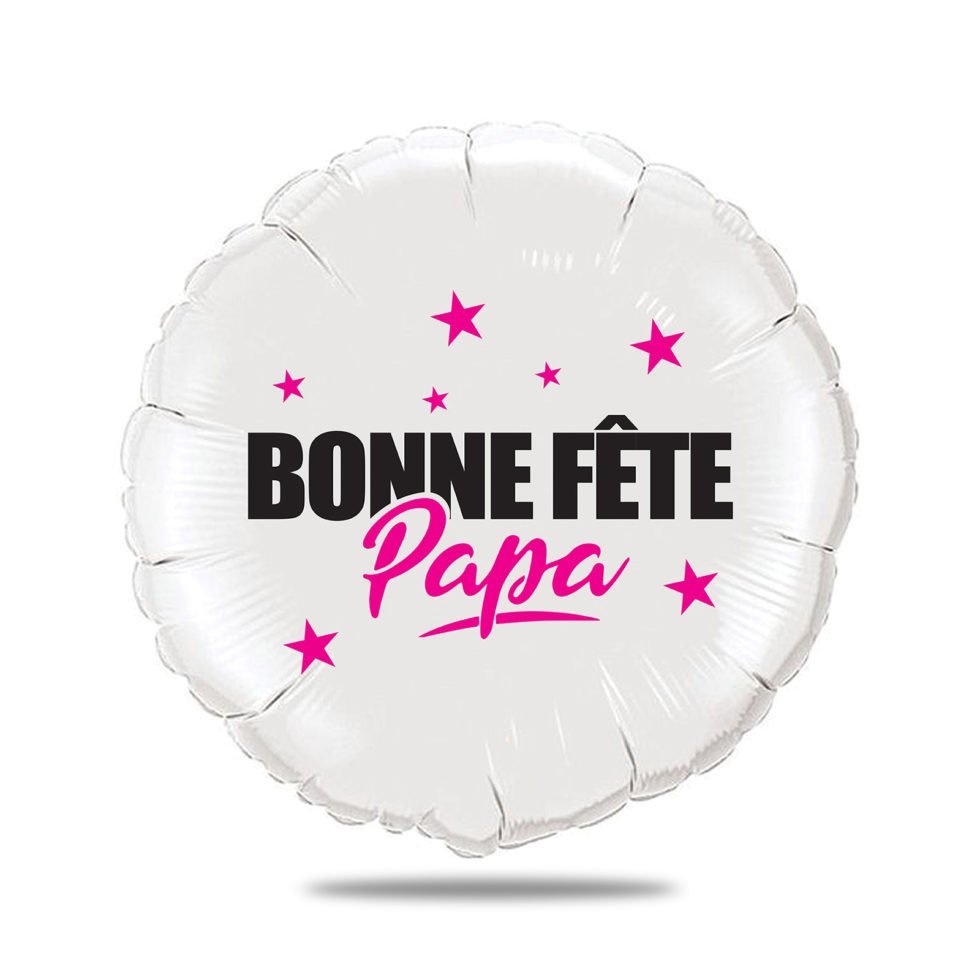 Ballon bonne fête papa rose et noir - Ballon aluminium 46cm