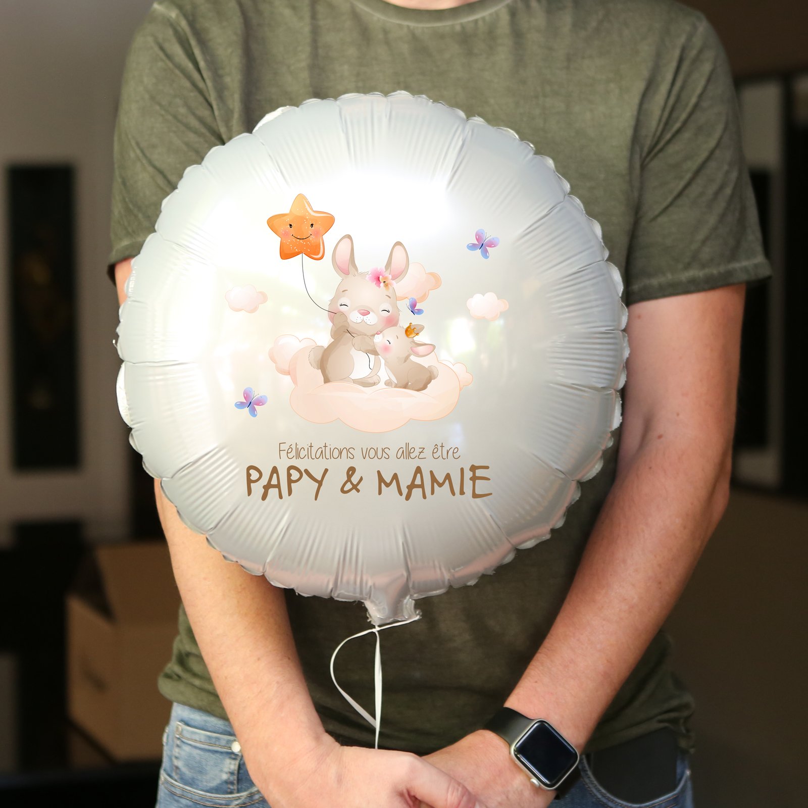 Ballon annonce grossesse - félicitation vous allez être papy et mamie