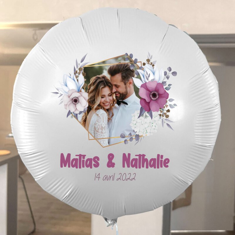 Ballon Mariage Personnalisé Rose Bonbon Thème Bohème – Image 2