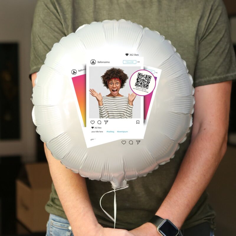 Ballon message vidéo Instagram - Ballon aluminium 46cm – Image 3