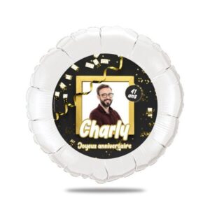 Ballon anniversaire noir - thème fête cotillons - Ballon aluminium 46cm