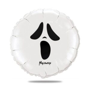 Ballon Halloween blanc thème fantôme - Ballon aluminium 46cm