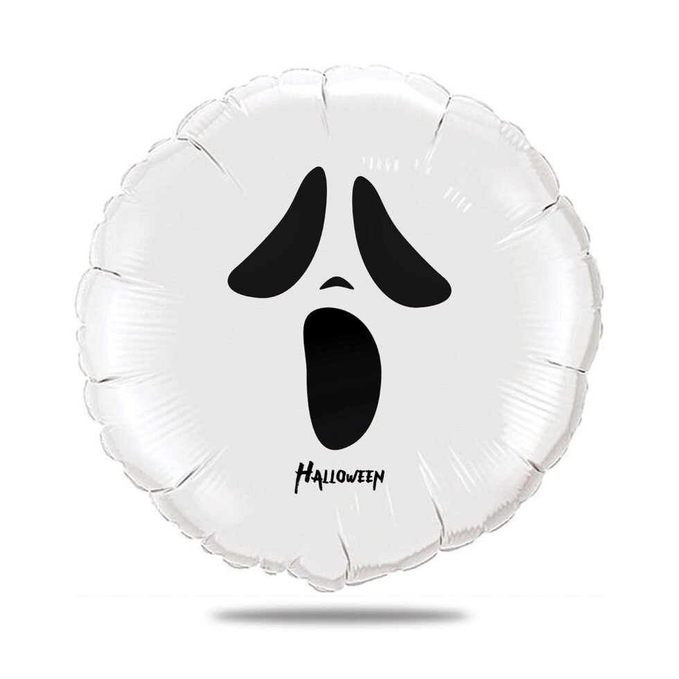 Ballon Halloween blanc thème fantôme - Ballon aluminium 46cm