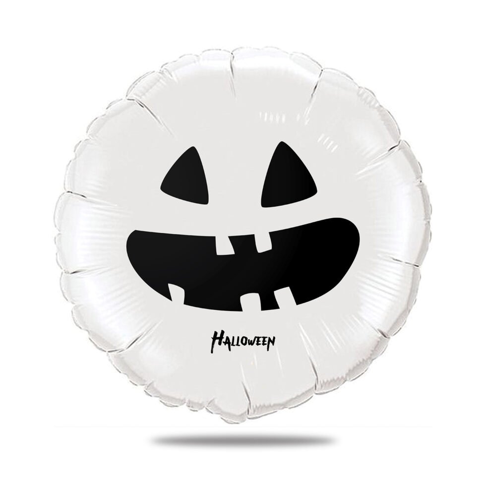Ballon Halloween blanc thème fantôme - Ballon aluminium 46cm