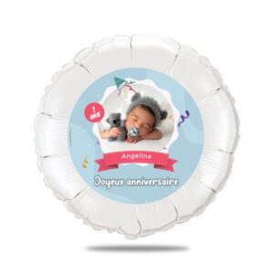 Ballon anniversaire bleu thème cotillons - Ballon aluminium 46cm