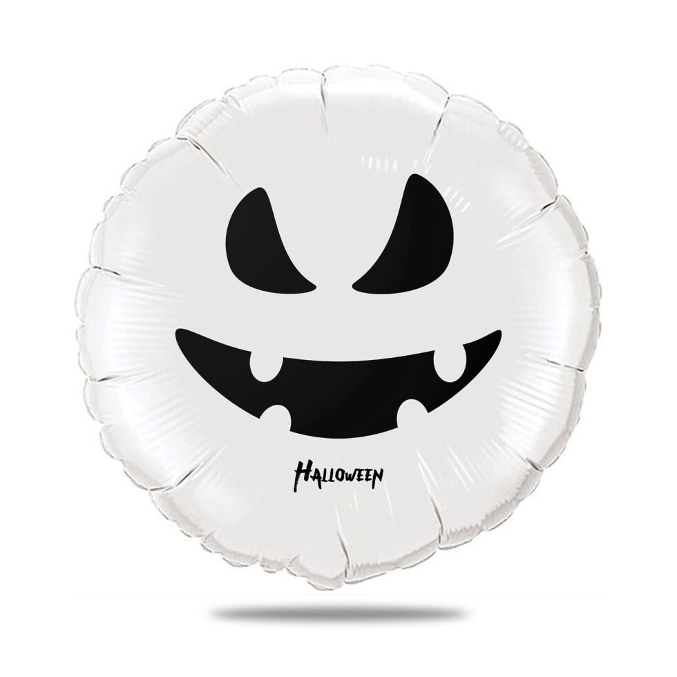 Ballon Halloween blanc thème fantôme - Ballon aluminium 46cm