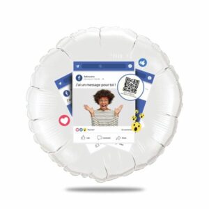 Ballon message vidéo facebook - Ballon aluminium 46cm