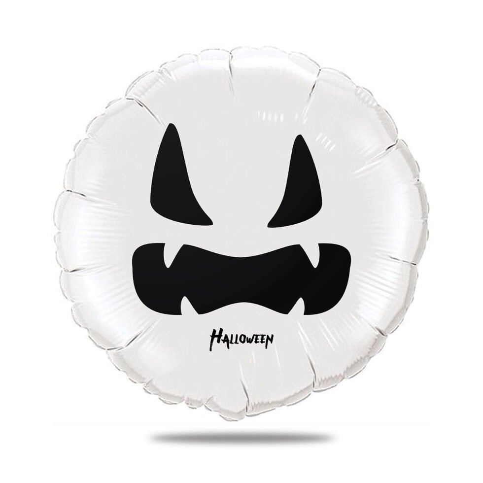 Ballon Halloween blanc thème fantôme - Ballon aluminium 46cm