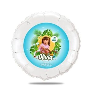 Ballon anniversaire bleu thème bateau plage - Ballon aluminium 46cm