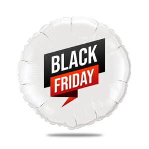 Ballon Black Friday Rouge Et Noir Ballon Aluminium 46cm