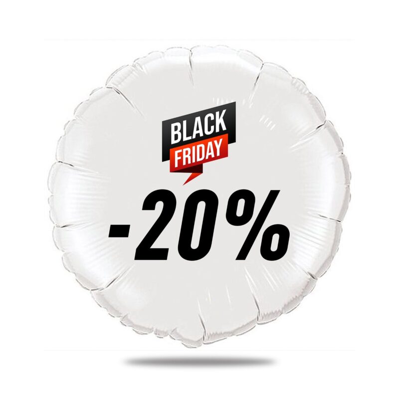 Ballon Black Friday Rouge Et Noir Ballon Aluminium 46cm – Image 3