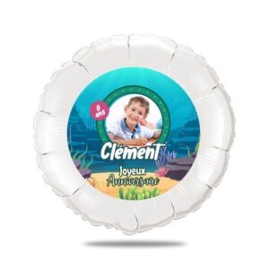 Ballon anniversaire bleu thème sur la mer - Ballon aluminium 46cm