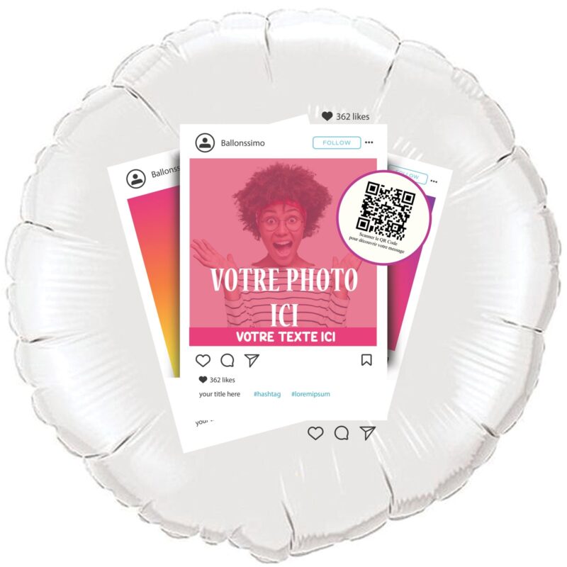 Ballon message vidéo Instagram - Ballon aluminium 46cm – Image 2