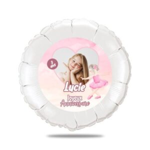 Ballon anniversaire rose thème danseuse - Ballon aluminium 46cm