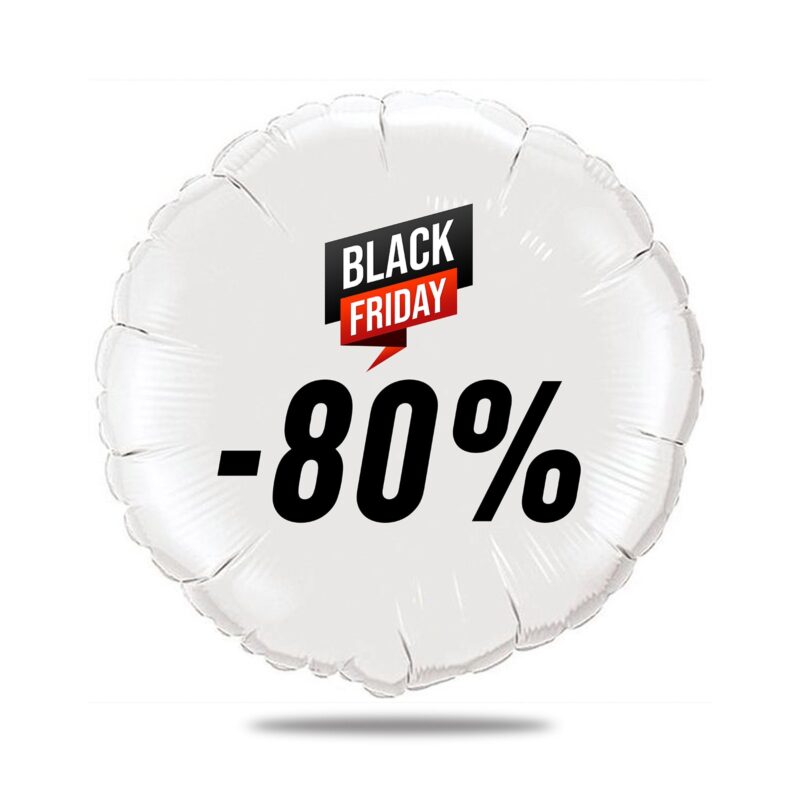 Ballon Black Friday Rouge Et Noir Ballon Aluminium 46cm – Image 2