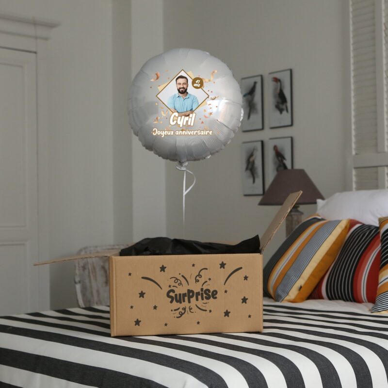 Grand Ballon à personnaliser 46cm - Ballon hélium 100% personnalisable - Livré en Box cadeau – Image 3