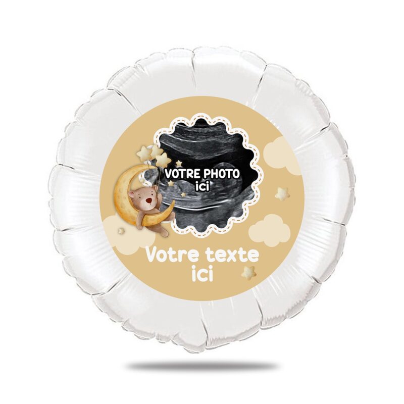 Ballon surprise échographie thème nounours miel
