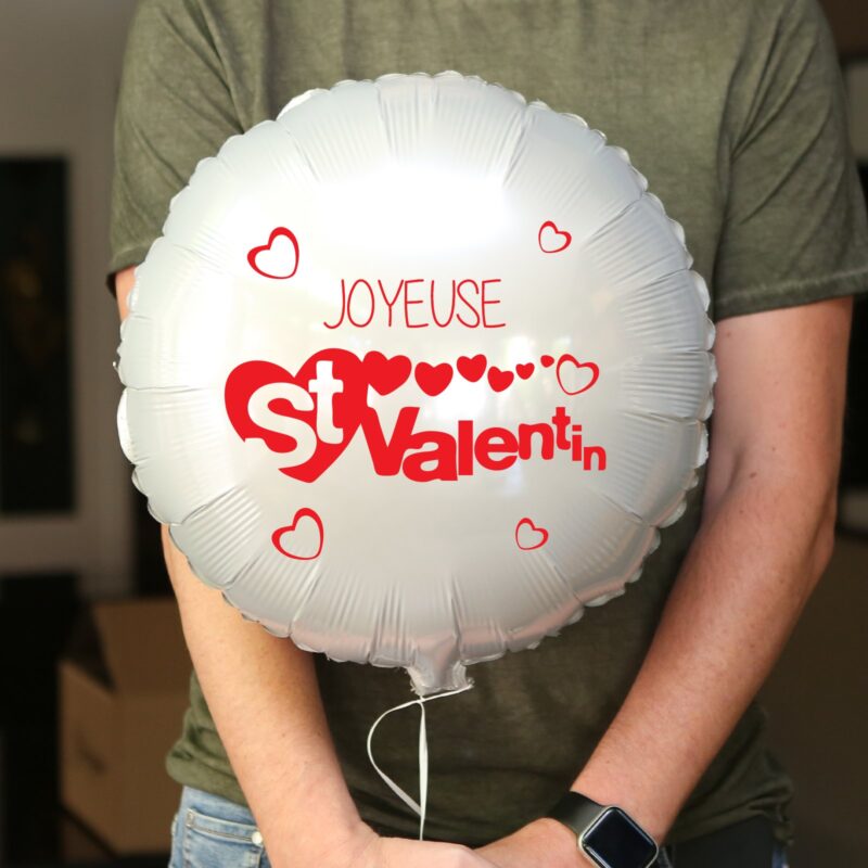 Ballon surprise amour -joyeuse saint valentin rouge – Image 2