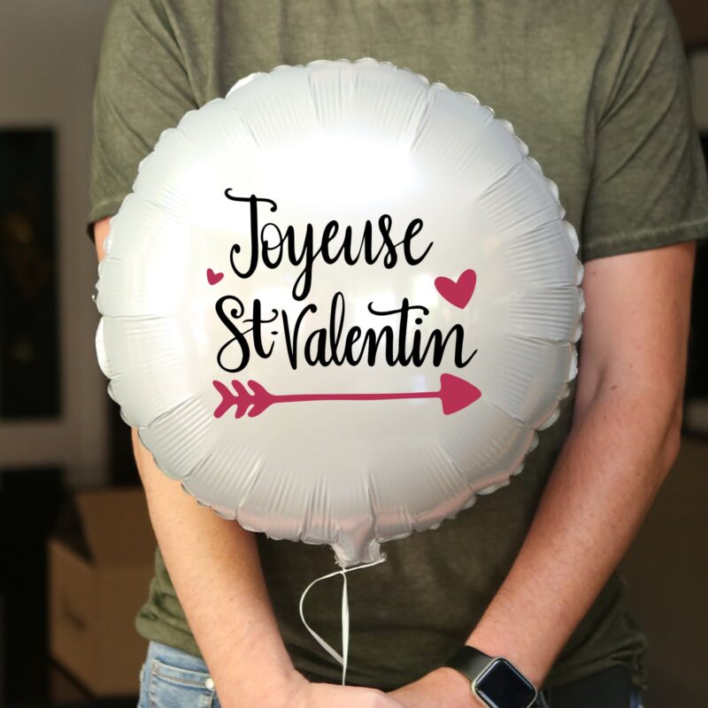 Ballon surprise amour -joyeuse saint valentin flèche coeur – Image 2