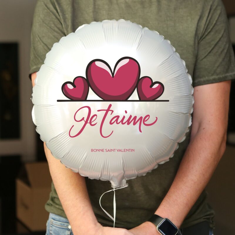 Ballon surprise amour - je t'aime avec 3 cœurs – Image 2