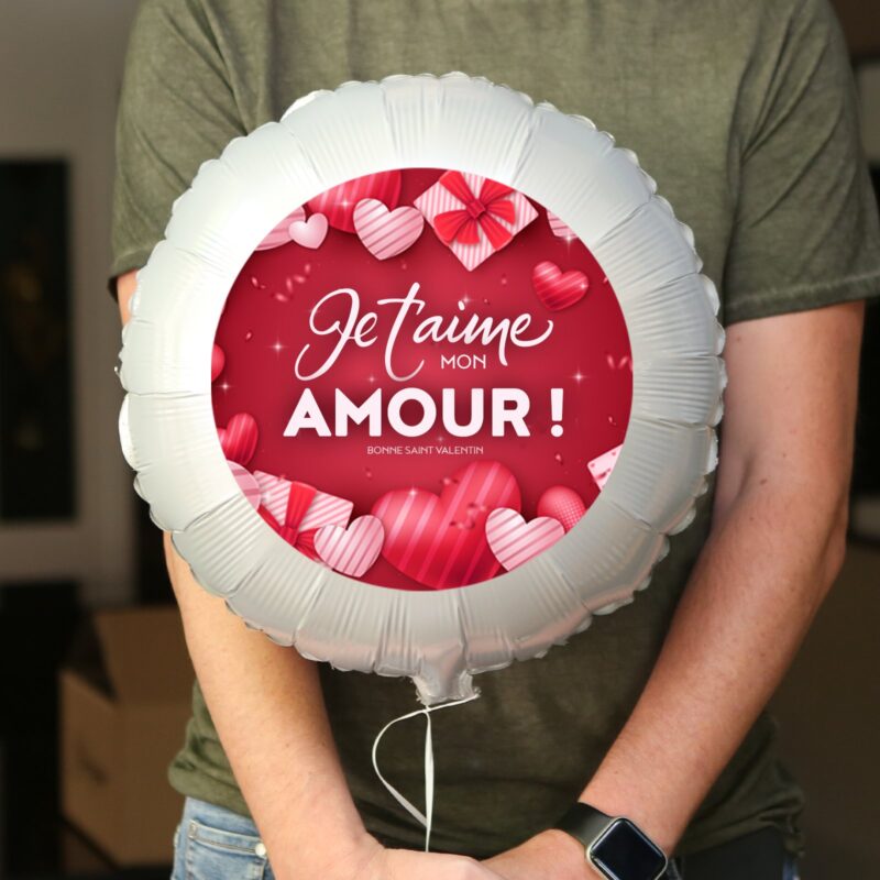 Ballon surprise amour - je t'aime mon amour thème rouge – Image 2