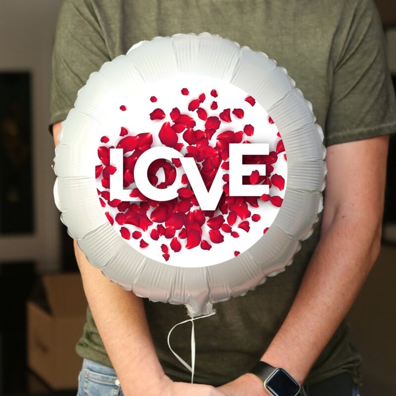 Ballon surprise amour -Love thème pétales de rose – Image 2
