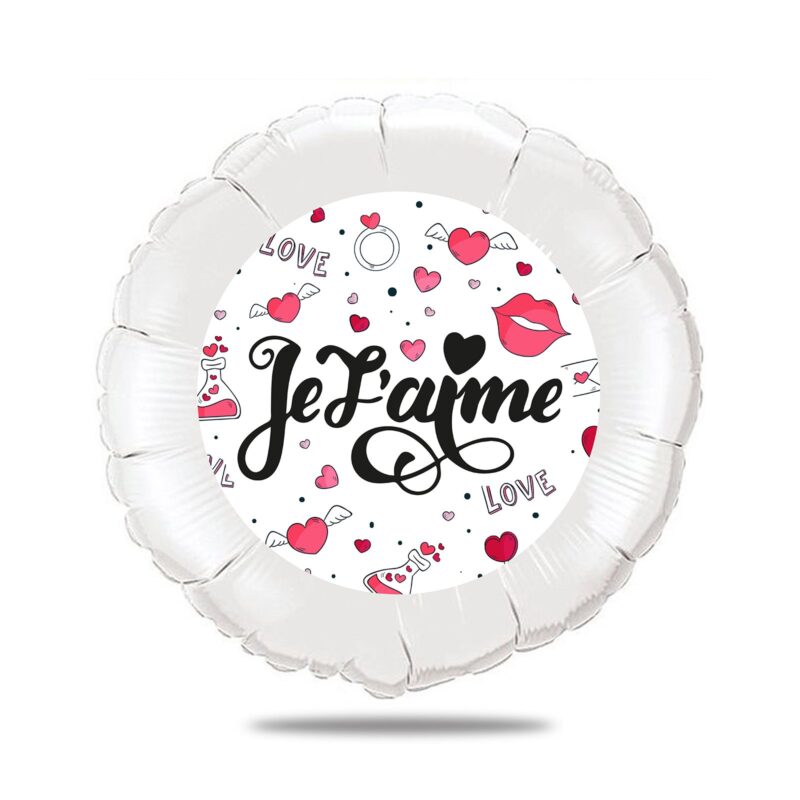 Ballon surprise amour -je t'aime thème lèvres rose et rouge