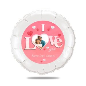Ballon cadeau amour - Saint valentin i love you thème rose coeur