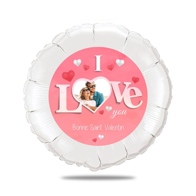 Ballon cadeau amour - Saint valentin i love you thème rose coeur