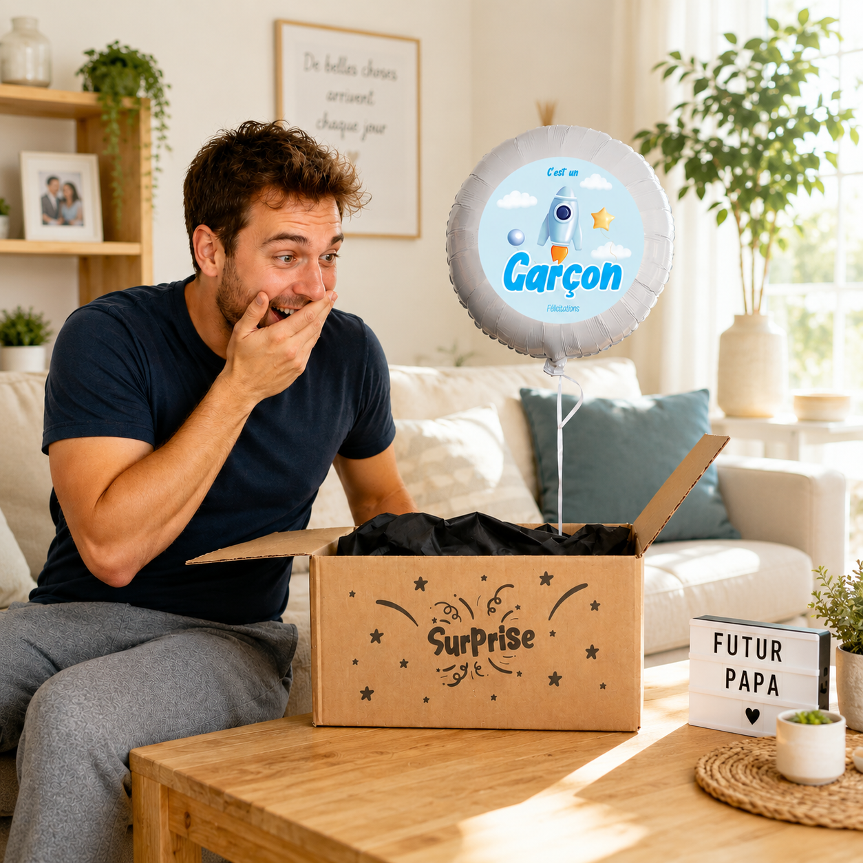 Ballon box cadeau tu vas etre papa